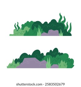 A set of vector bush illustration