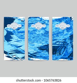 Set of vector business card templates with brush stroke background.
