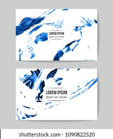 Set of vector business card templates with brush stroke background.
