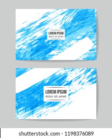 Set of vector business card templates with brush stroke background.