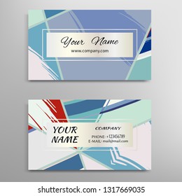 Set of vector business card templates with brush stroke background. Abstract universal grunge art texture, contemporary modern design. Creative minimalistic painting. Wallpaper with space for the text