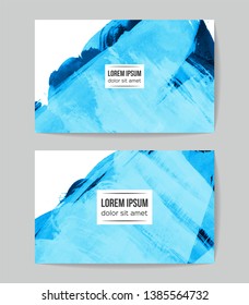 Set of vector business card templates with brush stroke background.