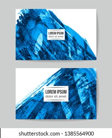 Set of vector business card templates with brush stroke background.