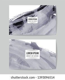 Set of vector business card templates with brush stroke background.