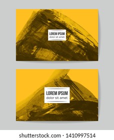 Set of vector business card templates with brush stroke background.