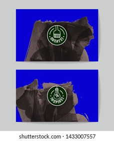 Set of vector business card templates with brush stroke background.