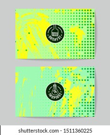 Set of vector business card templates with brush stroke background.