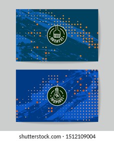 Set of vector business card templates with brush stroke background.