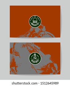 Set of vector business card templates with brush stroke background.