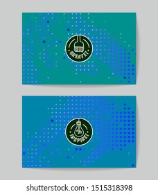 Set of vector business card templates with brush stroke background.