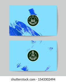Set of vector business card templates with brush stroke background.
