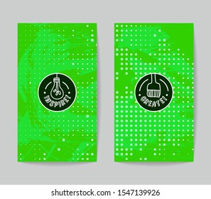 Set of vector business card templates with brush stroke background.