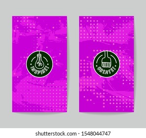 Set of vector business card templates with brush stroke background.