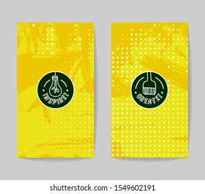 Set of vector business card templates with brush stroke background.