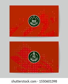 Set of vector business card templates with brush stroke background.