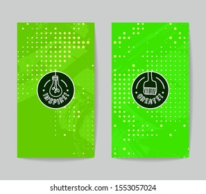 Set of vector business card templates with brush stroke background.