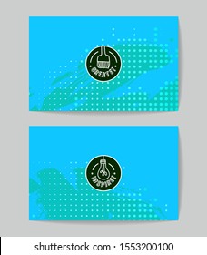 Set of vector business card templates with brush stroke background.