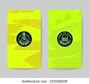 Set of vector business card templates with brush stroke background.