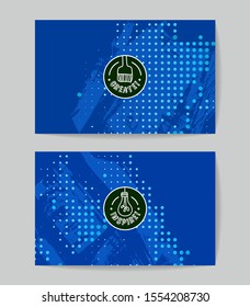 Set of vector business card templates with brush stroke background.