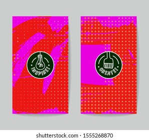 Set of vector business card templates with brush stroke background.