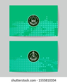 Set of vector business card templates with brush stroke background.