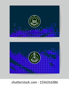 Set of vector business card templates with brush stroke background.