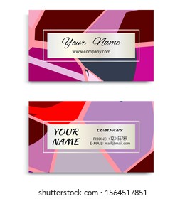 Set of vector business card templates with brush stroke background. Abstract universal grunge art texture, contemporary modern design. Creative minimalistic painting. Wallpaper with space for the text
