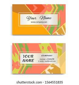 Set of vector business card templates with brush stroke background. Abstract universal grunge art texture, contemporary modern design. Creative minimalistic painting. Wallpaper with space for the text
