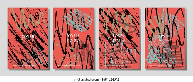 Set of vector business card templates with brush stroke background. Applicable for placards, brochures, posters, covers and banners. Stamp for Calligraphy. Typographic template.