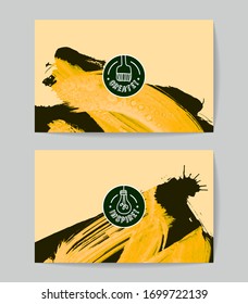 Set von Vektorgrafik-Vorlagen mit Pinselstrich-Hintergrund.