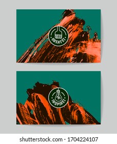 Set von Visitenkarten-Vorlagen für Vektorillustrationen mit Pinselstrich.