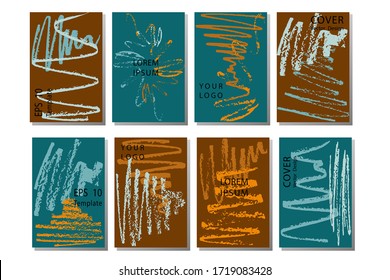 Set of vector business card templates with brush stroke background. Rough brush strokes. Stamp for Calligraphy. Typographic template.