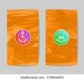 Conjunto de plantillas de tarjetas de negocio vectoriales con fondo de trazo de pincel.