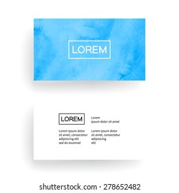 Set of vector business card templates with watercolor stains.