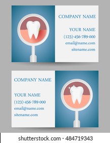 Set of vector business card templates dental clinic. Dental icon. Dental business card.