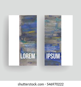 Set of vector business card templates with brush stroke background.