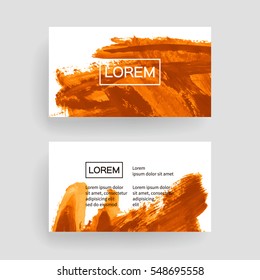 Set of vector business card templates with brush stroke background.
