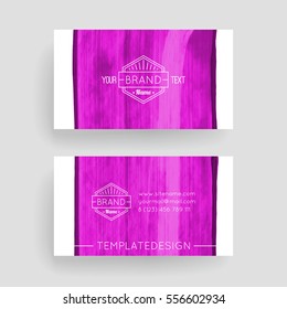 Set of vector business card templates with brush stroke background.