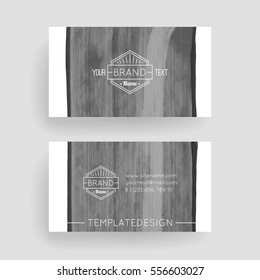 Set of vector business card templates with brush stroke background.