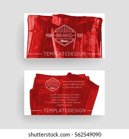 Set of vector business card templates with brush stroke background.