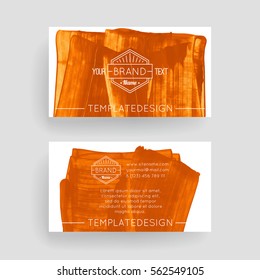 Set of vector business card templates with brush stroke background.
