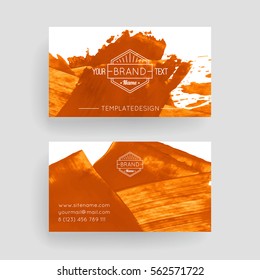Set of vector business card templates with brush stroke background.