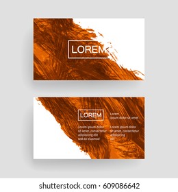 Set of vector business card templates with brush stroke background.