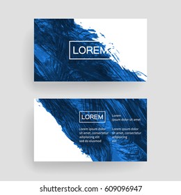 Set of vector business card templates with brush stroke background.