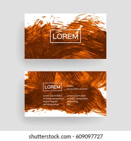 Set of vector business card templates with brush stroke background.