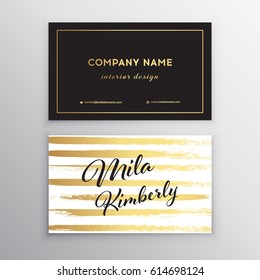 Set of vector business card templates with brush stroke background.