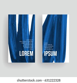 Set of vector business card templates with brush stroke background.