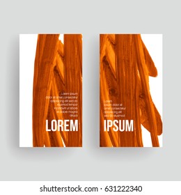 Set of vector business card templates with brush stroke background.
