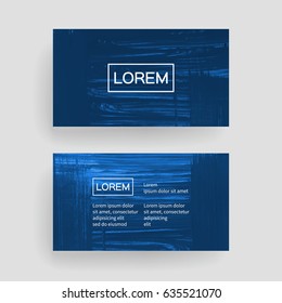 Set of vector business card templates with brush stroke background.