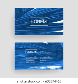 Set of vector business card templates with brush stroke background.